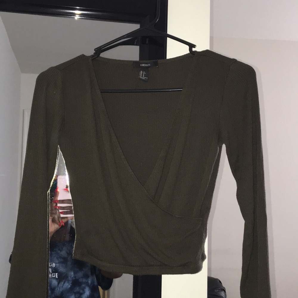 Forest green cross top